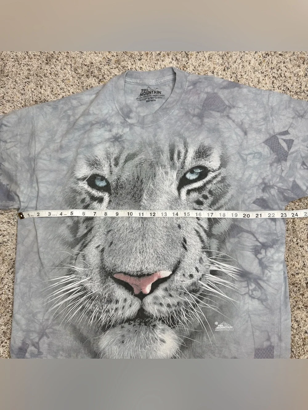 The Mountain White Tiger Face Classic Cotton T-Shirt Extra Large XL Unisex Gray - Picture 6 of 7
